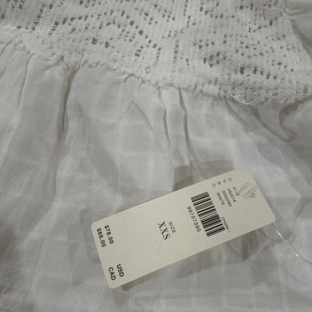 Pilcro by Anthropologie Boxy Crochet Babydoll Blouse NWT SIZE XXS